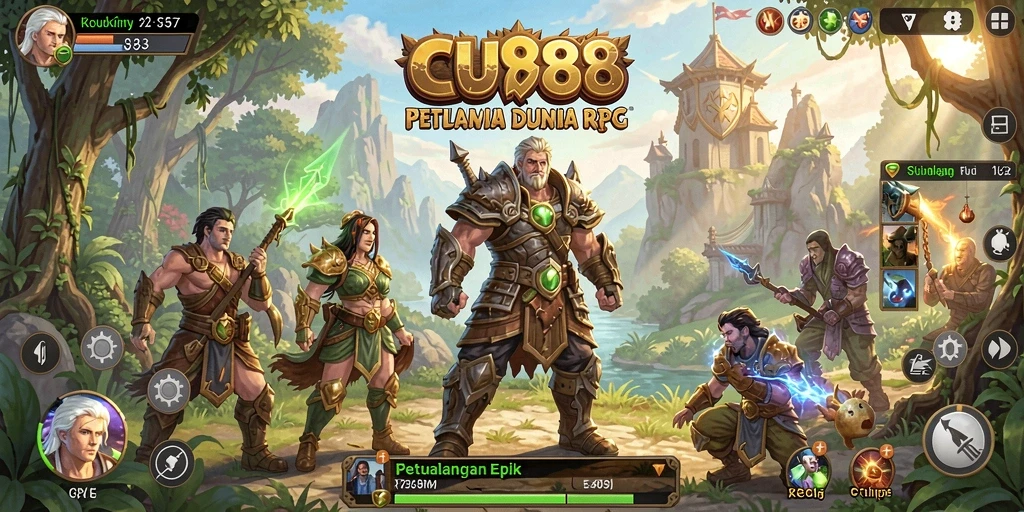 Screenshot utama CU888 menampilkan gameplay RPG yang seru dan mendebarkan.