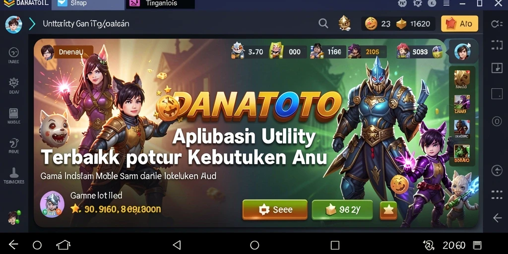 Screenshot utama DANATOTO menampilkan antarmuka aplikasi Utility yang ramah pengguna.