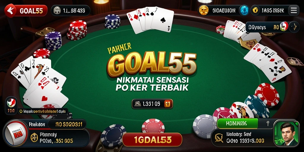 Tampilkan gameplay seru GOAL55 dengan tema Poker.