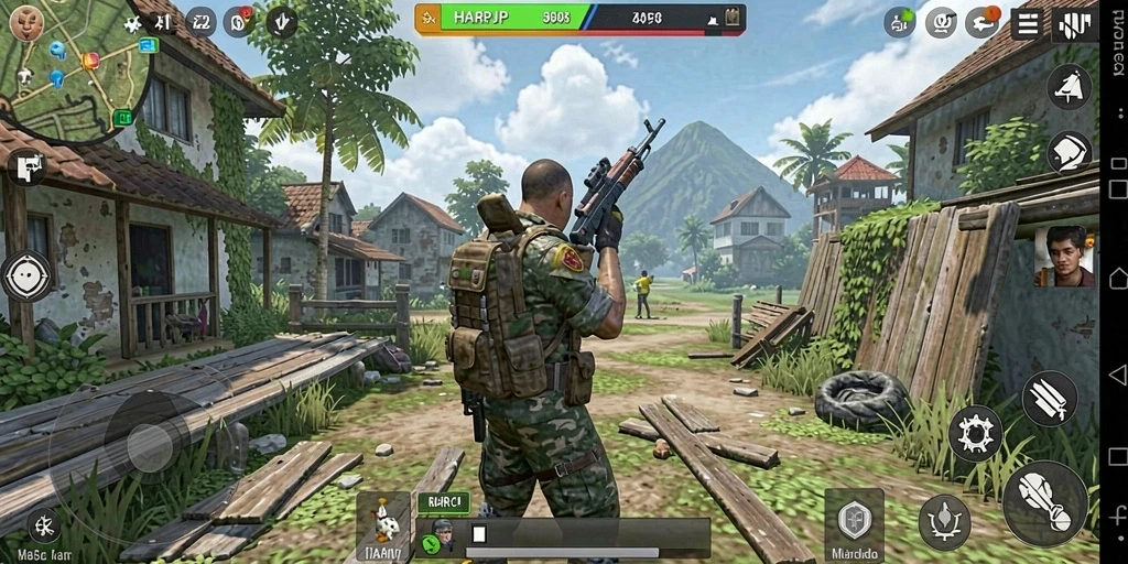 Tangkapan layar gameplay <strong>HARAPJP</strong> menampilkan dunia simulasi yang interaktif dan berwarna.