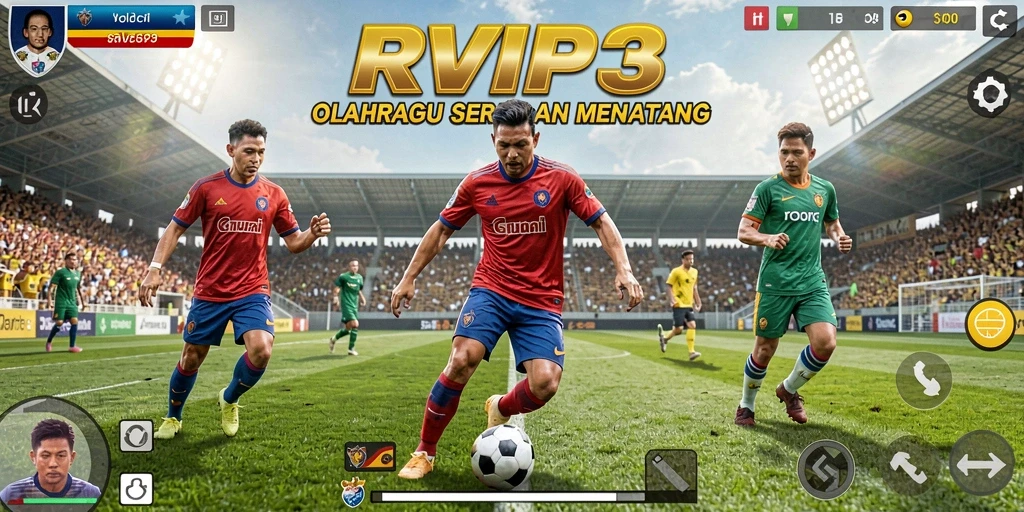 Tampilan gameplay RVIP3 yang mendebarkan dengan berbagai olahraga.