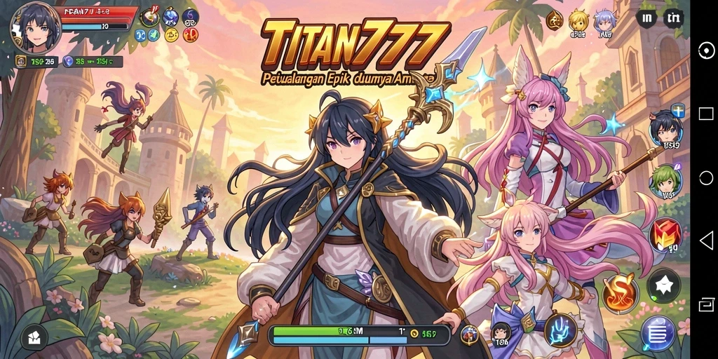 Tampilan gameplay seru dengan karakter anime menarik.